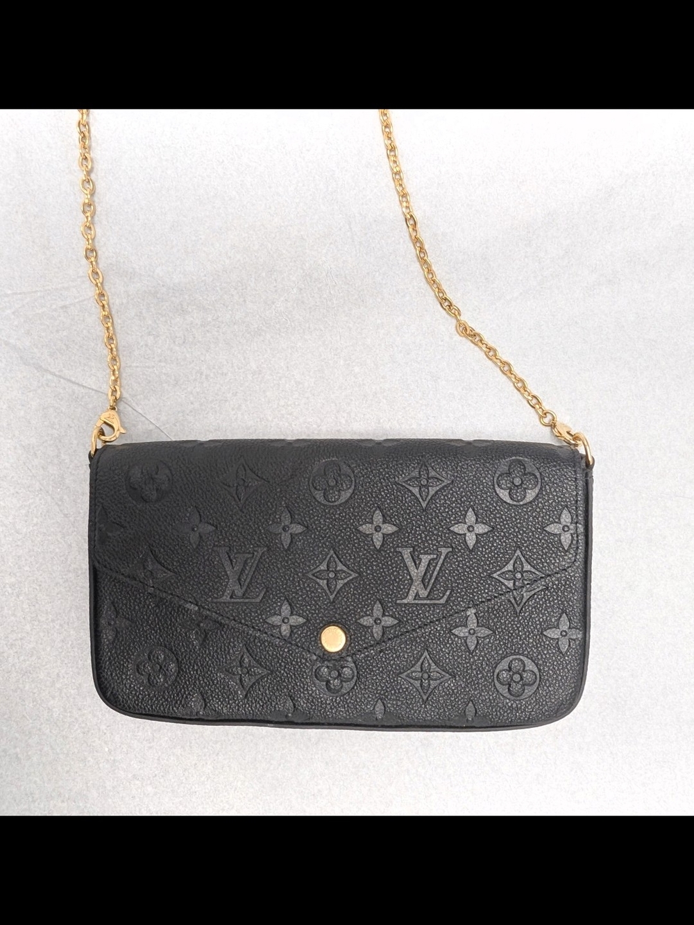 Louis Vuitton Black Monogram Chain Wallet